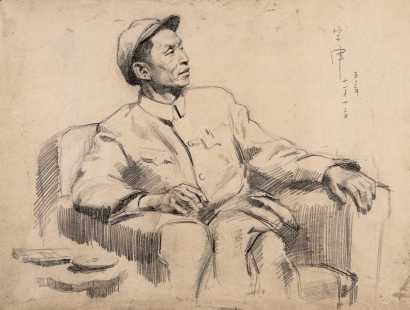 李宗津 1953年作 油画家董希文像